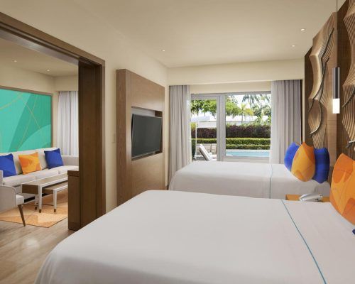 Paradisus Grand Cana Suite Swim-Up bedroom