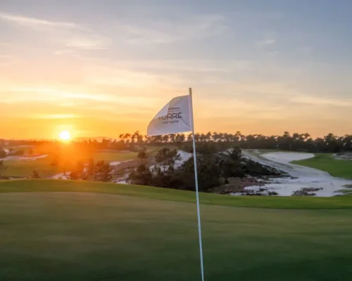 Torre Golf Course Comporta puesta de sol green